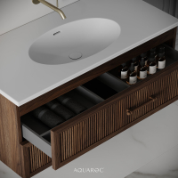 Park Lane Vanity Unit & Stone Basin 1000mm Walnut