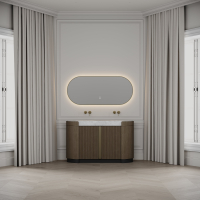 Knightsbridge Double Vanity Unit & Carrara Marble Basin 1400mm Smoked Oak