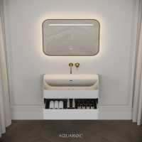 Nero Curved Stone Vanity Unit 800mm