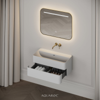 Nero Curved Stone Vanity Unit 800mm