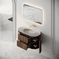 Belgravia II Vanity Unit & Stone Basin 1000mm Walnut