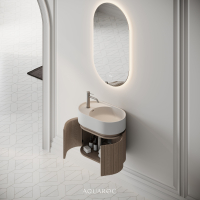Camden Vanity Unit & Stone Basin 600mm Natural Oak