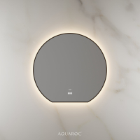 Lumiere Backlit & Demister Moon Mirror 800mm Matte Black
