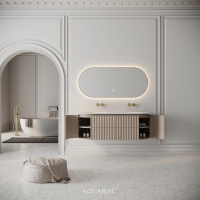 Belgravia II Double Vanity Unit & Stone Basin 1400mm Natural Oak