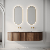 Belgravia Double Vanity Unit & Stone Basin 1600mm Walnut
