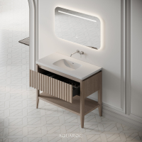 Kensington Vanity Unit & Stone Basin 1000mm Natural Oak