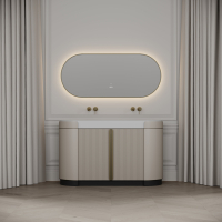 Knightsbridge Double Vanity Unit & Stone Basin 1400mm Cashmere Beige