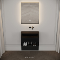 Nero Matte Black Stone Vanity Unit 600mm