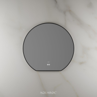 Lumiere Backlit & Demister Moon Mirror 800mm Matte Black