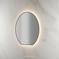 Lumiere Backlit & Demister Moon Mirror 800mm Matte Black