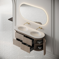 Belgravia II Double Vanity Unit & Stone Basin 1400mm Natural Oak