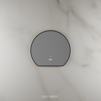 Lumiere Backlit & Demister Moon Mirror 600mm Matte Black