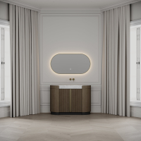 Knightsbridge Vanity Unit & Carrara Marble Basin 1200mm Smoked Oak