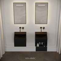 Nero Matte Black Stone Vanity Unit 400mm