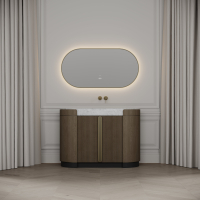Knightsbridge Vanity Unit & Carrara Marble Basin 1200mm Smoked Oak