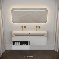 Nero Curved Stone Double Vanity Unit 1200mm