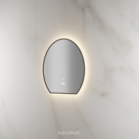 Lumiere Backlit & Demister Moon Mirror 600mm Matte Black
