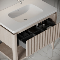 Kensington Vanity Unit & Stone Basin 800mm Natural Oak
