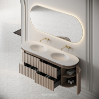 Belgravia II Double Vanity Unit & Stone Basin 1600mm Natural Oak
