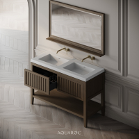 Belvedere Double Vanity Unit & Stone Basin 1200mm Smoked Oak
