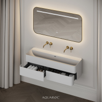 Nero Curved Stone Double Vanity Unit 1200mm
