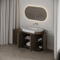 Knightsbridge Vanity Unit & Carrara Marble Basin 1200mm Smoked Oak