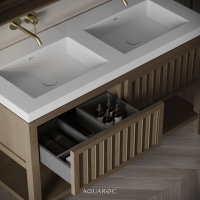 Belvedere Double Vanity Unit & Stone Basin 1200mm Smoked Oak