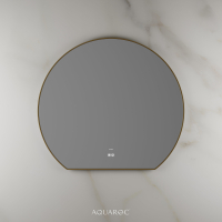 Lumiere Backlit & Demister Moon Mirror 1000mm Brushed Gold