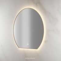 Lumiere Backlit & Demister Moon Mirror 1000mm Brushed Gold