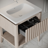 Kensington Vanity Unit & Stone Basin 600mm Natural Oak
