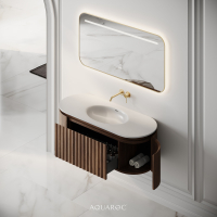Belgravia Vanity Unit & Stone Basin 1200mm Walnut