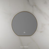 Lumiere Backlit & Demister Moon Mirror 800mm Brushed Gold