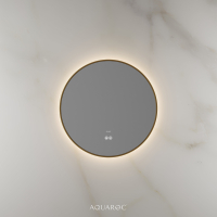 Lumiere Backlit & Demister Round Mirror 600mm Brushed Gold