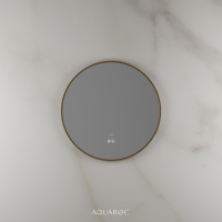Lumiere Backlit & Demister Round Mirror 600mm Brushed Gold