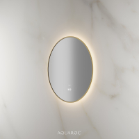 Lumiere Backlit & Demister Round Mirror 600mm Brushed Gold