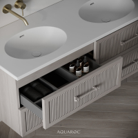 Park Lane Double Vanity Unit & Stone Basin 1200mm Sabbia Grigio Oak