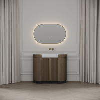 Knightsbridge Vanity Unit & Stone Basin 1000mm Smoked Oak