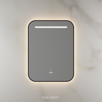 Lumiere Backlit & Demister Curved Mirror 600mm Matte Black
