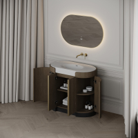Knightsbridge Vanity Unit & Stone Basin 1000mm Smoked Oak