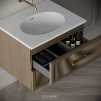 Park Lane Vanity Unit & Stone Basin 800mm Smoked Oak