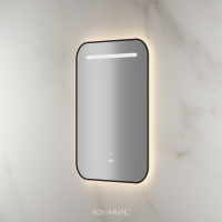 Lumiere Backlit & Demister Curved Mirror 600mm Matte Black