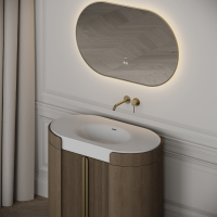 Knightsbridge Vanity Unit & Stone Basin 1000mm Smoked Oak