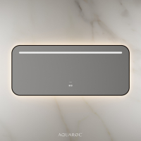 Lumiere Backlit & Demister Curved Mirror 1400mm Matte Black