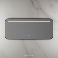 Lumiere Backlit & Demister Curved Mirror 1400mm Matte Black