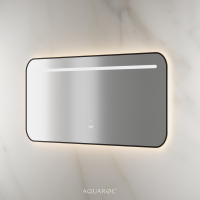 Lumiere Backlit & Demister Curved Mirror 1400mm Matte Black