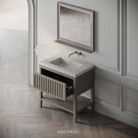 Belvedere Vanity Unit & Stone Basin 800mm Sabbia Grigio Oak