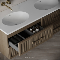 Park Lane Double Vanity Unit & Stone Basin 1200mm Smoked Oak