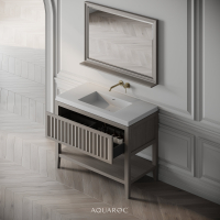 Belvedere Vanity Unit & Stone Basin 1000mm Sabbia Grigio Oak