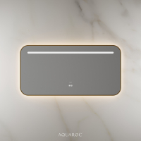 Lumiere Backlit & Demister Curved Mirror 1200mm Brushed Gold