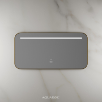 Lumiere Backlit & Demister Curved Mirror 1200mm Brushed Gold